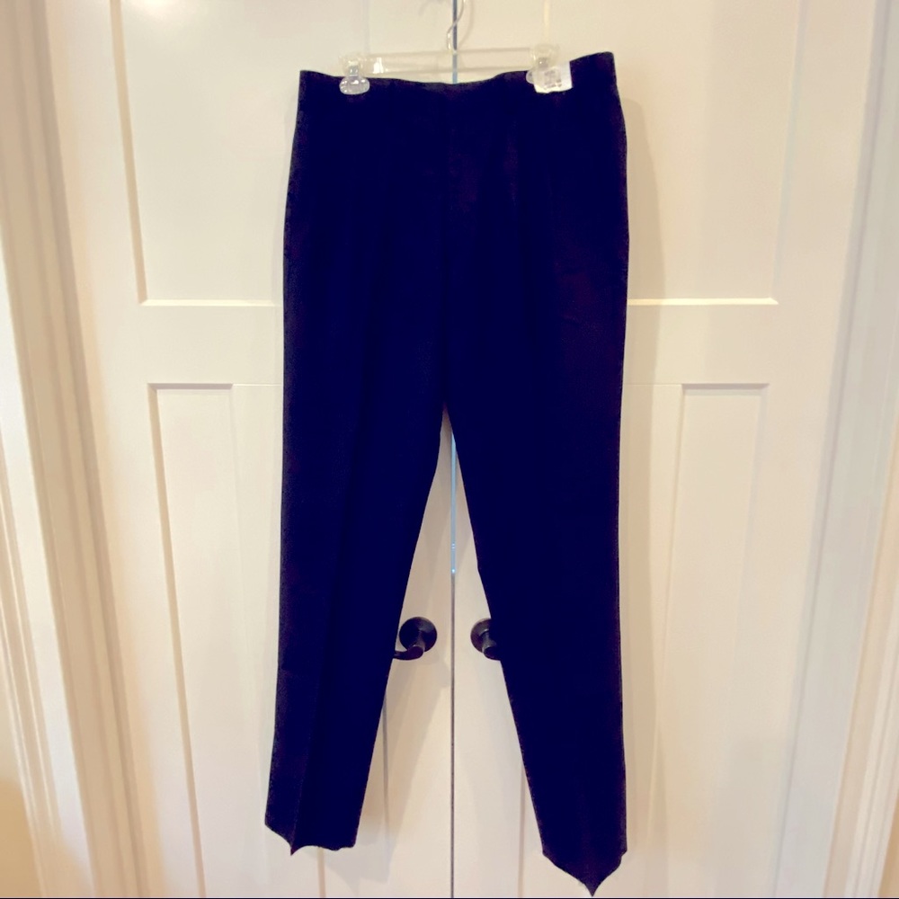 Murphy & Hartelius Men’s 36 Double Pleated Unhemmed Dark Blue Wool Blend Pants